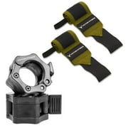 Victor Fitness 18" Wrist Wraps and 2 Quick Release Barbell/Dumbbell Collar Clamps