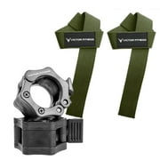 Victor Fitness 24" Weightlifting Wrist Straps and Quick-Release Barbell/Dumbbell Collar Clamps