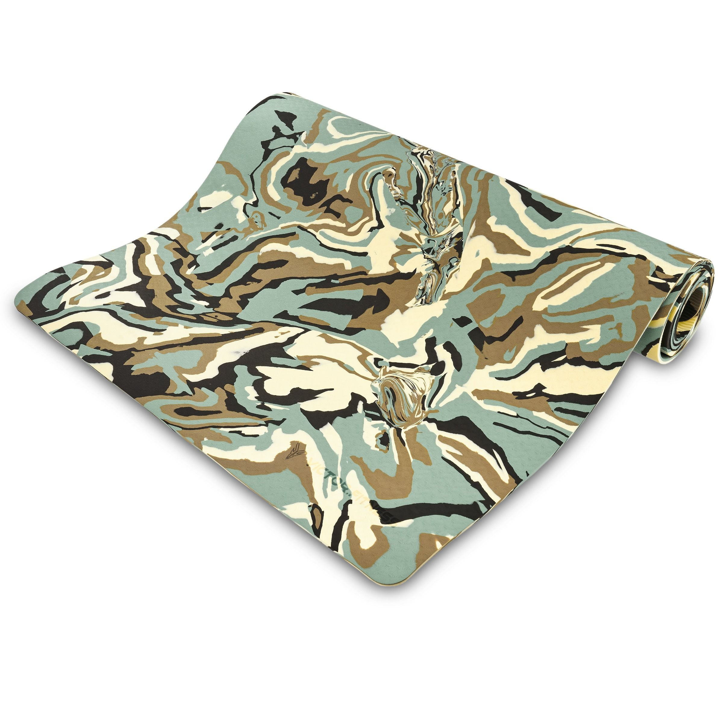 Victor Fitness Green-Brown Camo Yoga Mat TPE VYBC2 Camouflage - Eco friendly, premium TPE material that provides non-slip texture