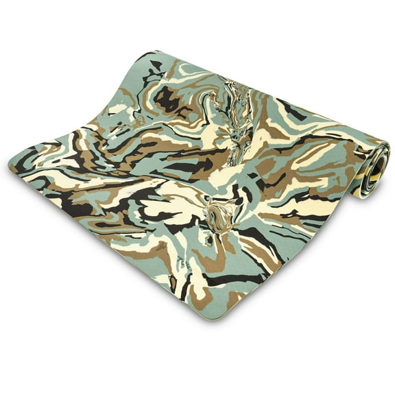 Victor Fitness Green-Brown Camo Yoga Mat TPE VYBC2 Camouflage - Eco friendly, premium TPE material that provides non-slip texture
