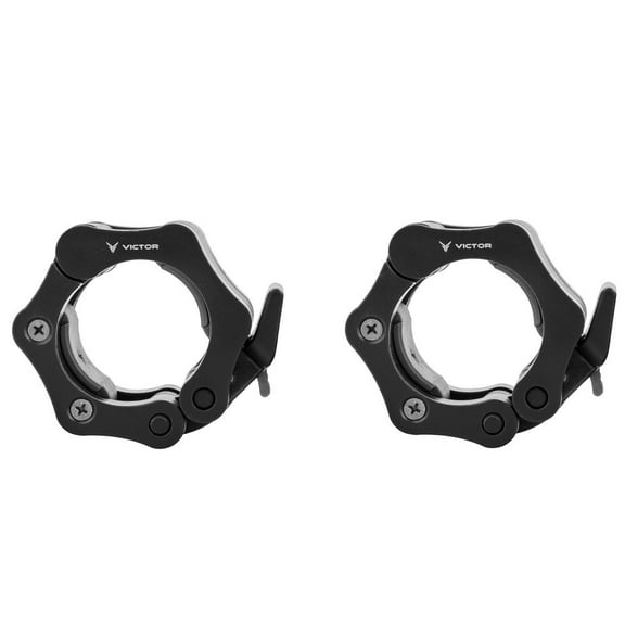 Victor.Fitness LiftLocks1 (Black) - Black, Set of 2 Quick Release Lock Barbell/Dumbbell Locking Collar Clamps perfect for weight lifting, Crossfit, strength and conditioning.