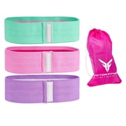Victor Fitness VFBB3R Teal, Pink Purple Hip/Booty Band 3-Pack Teal, Pink Purple - 3 Different Resistance Levels with Single 30-inch Shared Size!