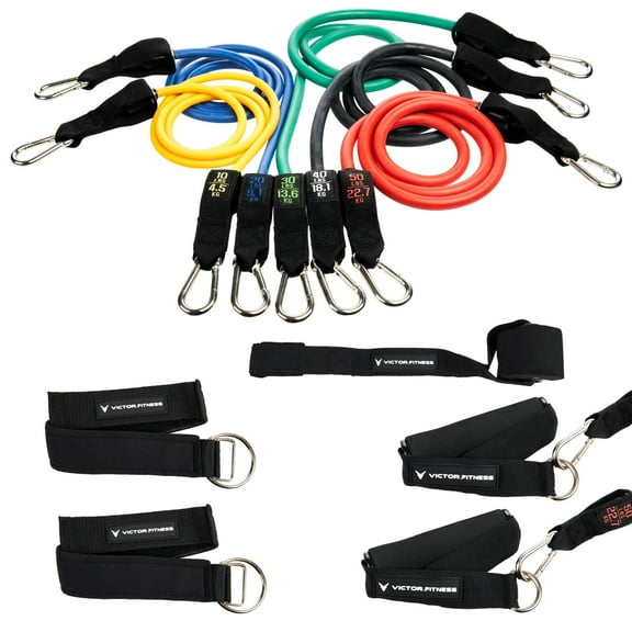 Victor Fitness VFRTS Resistance Workout Bands Trainer Set