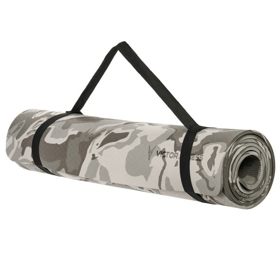 Victor Fitness VYGC2 Yoga Mat 6 mm Gray Camouflage Eco Friendly Premium TPE Non-Slip Texture