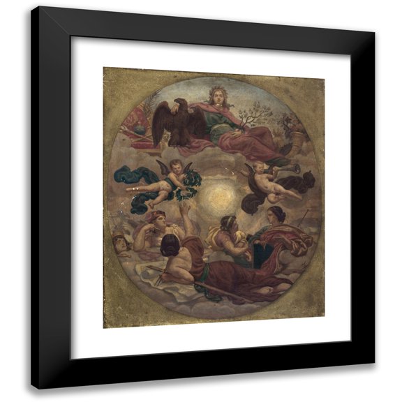 Victor-François-Eloi Biennourry 12x14 Black Modern Framed Museum Art Print Titled - The Empire Crowning the Arts