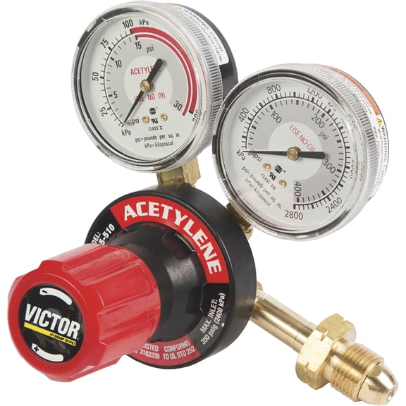 Victor G-Series G350 Single-Stage Acetylene Regulator, Heavy-Duty, Model# 0781-9430