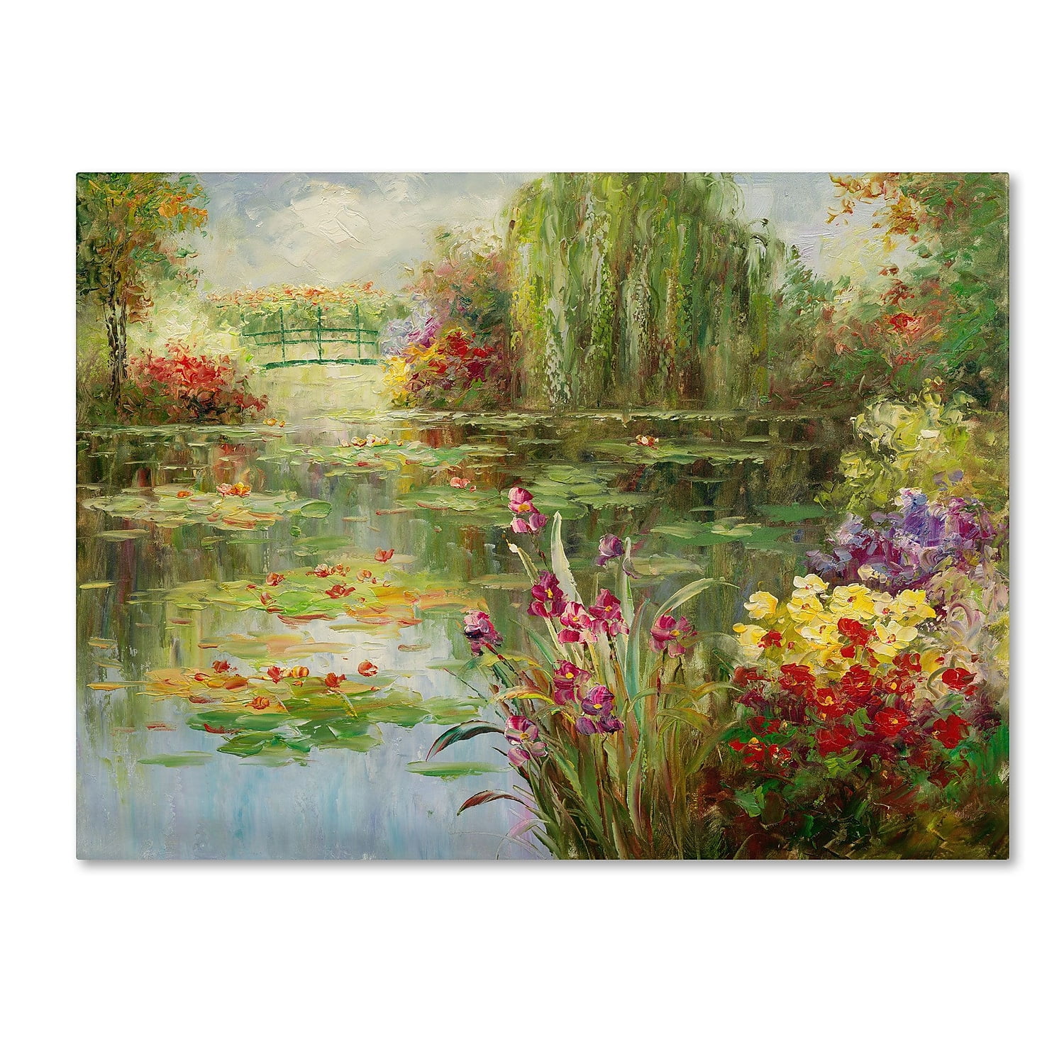 Victor Giton Water Lilies Horizontal Canvas Art
