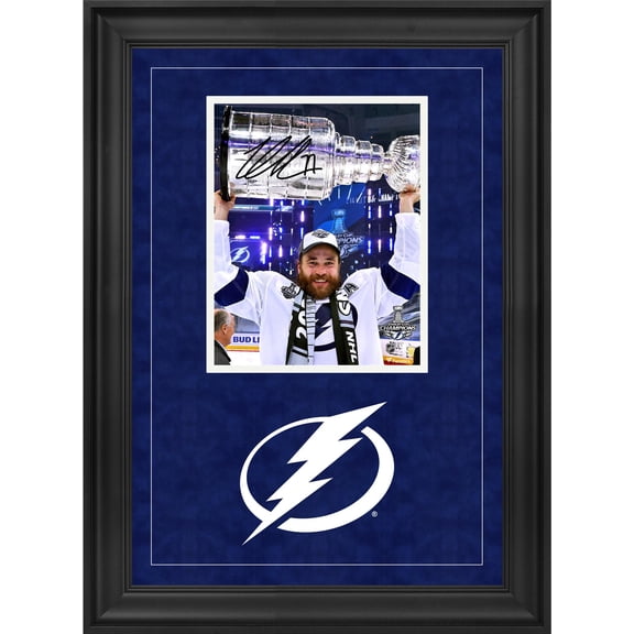 Victor Hedman Tampa Bay Lightning 2020 Stanley Cup Champions Deluxe Framed Autographed 8" x 10" Raising Cup Photograph - Fanatics Authentic Certified