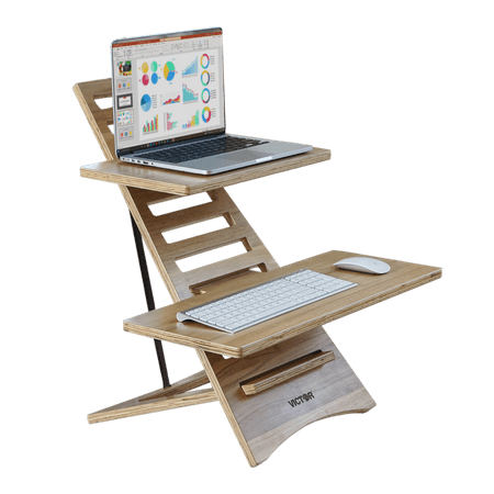 Victor - Acacia Wood Stand-Up Desk Converter - Brown
