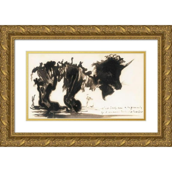 Victor Hugo 14x10 Gold Ornate Wood Frame and Double Matted Museum Art Print Titled - It was in One of His Walks that He Met Nabuchodonosor