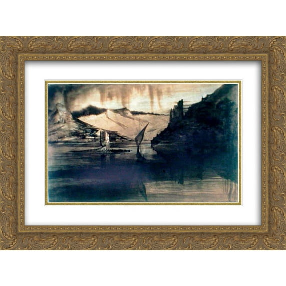 Victor Hugo 2x Matted 24x18 Gold Ornate Framed Art Print 'La tour des rats'