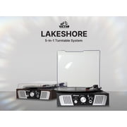 VICTOR Lakeshore 5-in-1 Turntable System with 3-Speed Record Player, Dual Bluetooth In & Out, USB Playback & Record, and Built-in Stereo Speakers, Espresso VHRP-1100-ES