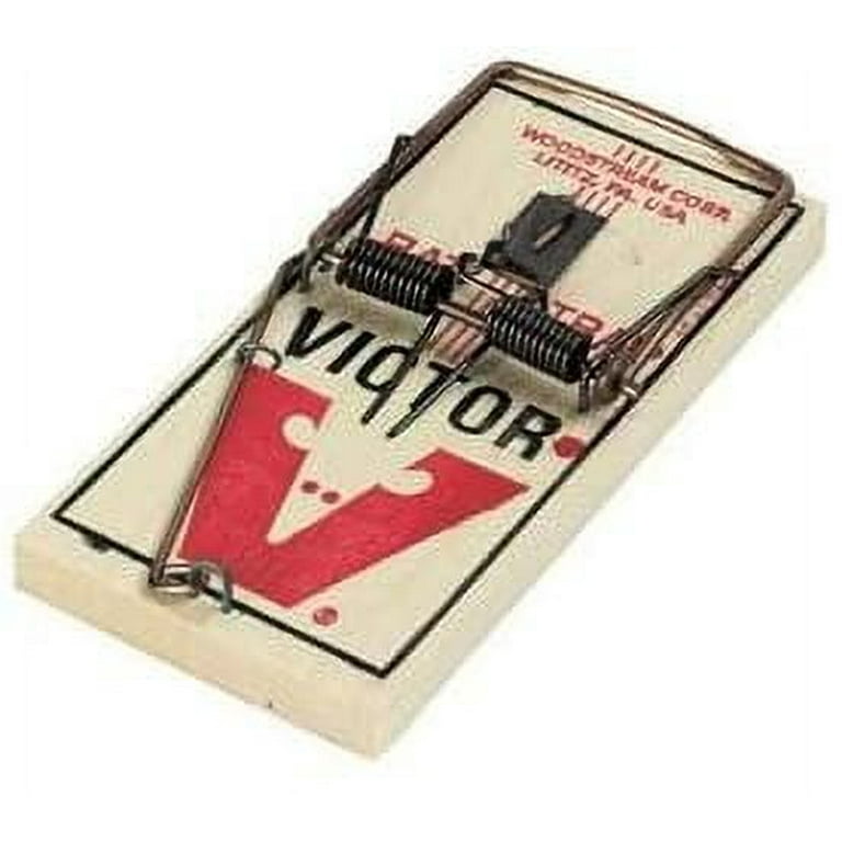 Victor M201 Metal Pedal Rat Trap Pack of 4, Wood Snap Trap