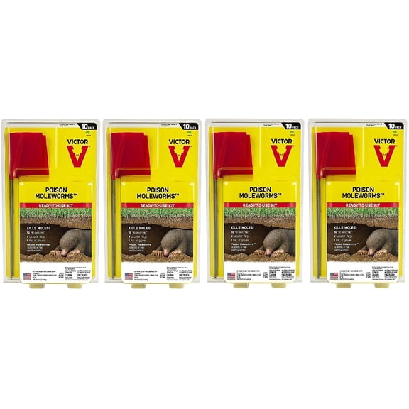 Victor Poison Moleworms Bait M6009 - For Moles, Outdoor Use - 10 Worms, Fur K
