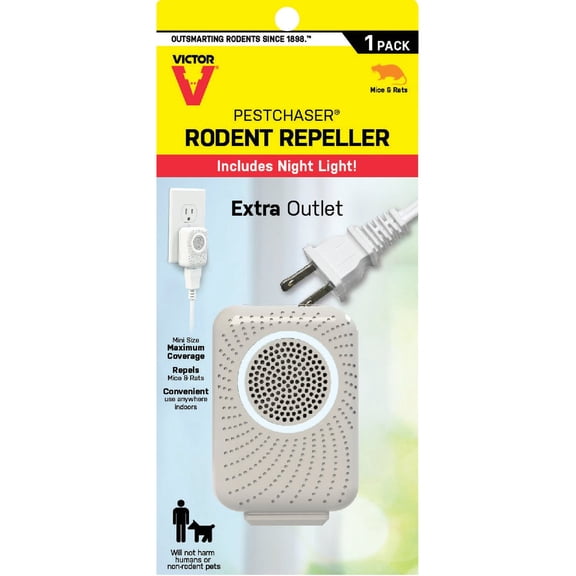 Victor M752PS PestChaser Rodent Repellent with Nightlight & Extra Outlet