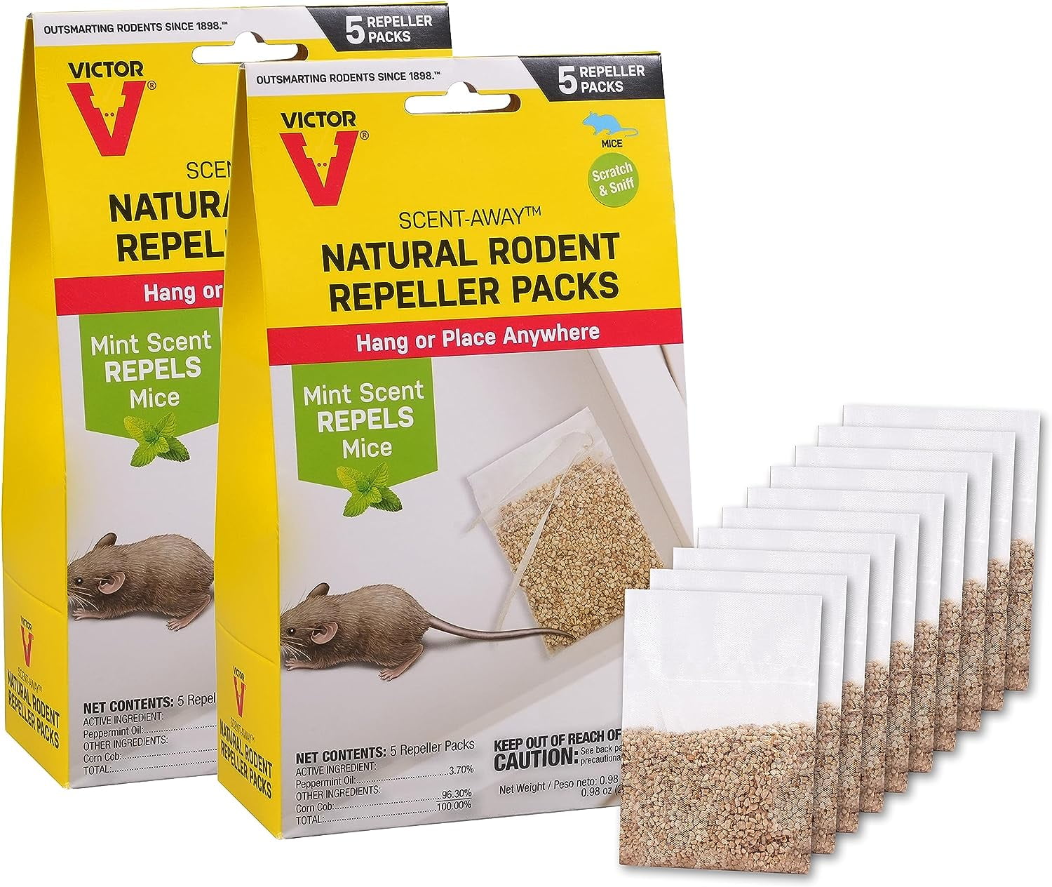 Victor M8052SR ScentAway Natural Rodent Repeller Peppermint Oil