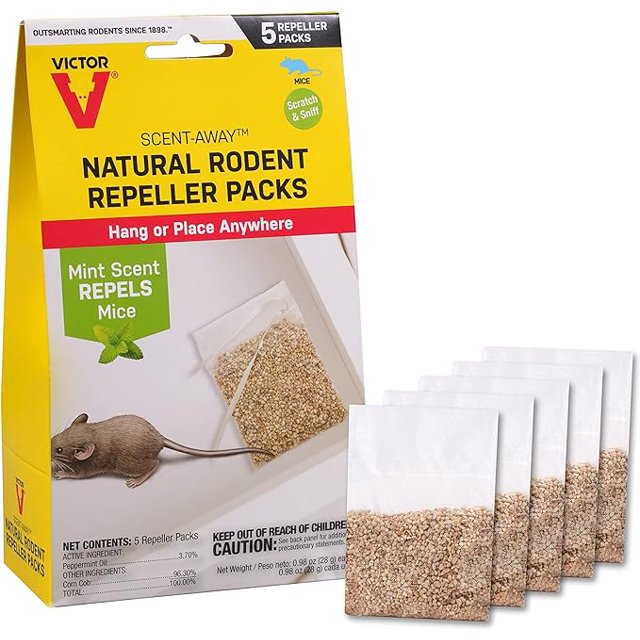 Victor M805 ScentAway Natural Rodent Repeller Peppermint Oil Mouse and Rat Repellent 5 High