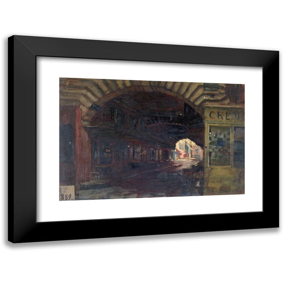 Victor Marec 18x13 Black Modern Framed Museum Art Print Titled - Entrance to the Saint-Honore Cloister, Rue Des Bons-Enfants (1906)