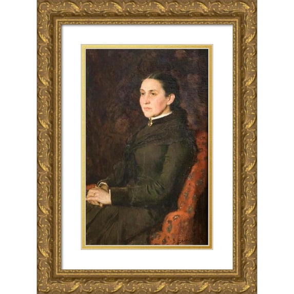 Victor Mikhailovich Vasnetsov 13x18 Gold Ornate Wood Frame and Double Matted Museum Art Print Titled - Elizaveta Grigorievna Mamontova (1885)