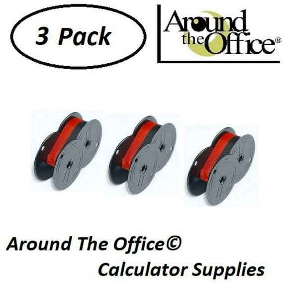 Victor Model 1230-4 Compatible CAlculator RS-6BR Twin Spool Black & Red Ribbon by Around The Office