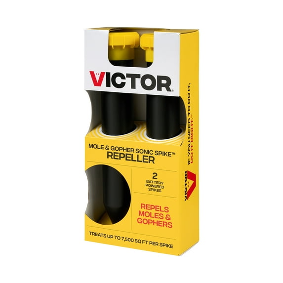 Victor Mole and Gopher Sonic Spike - Electronic Pest Repeller - 2 Pack