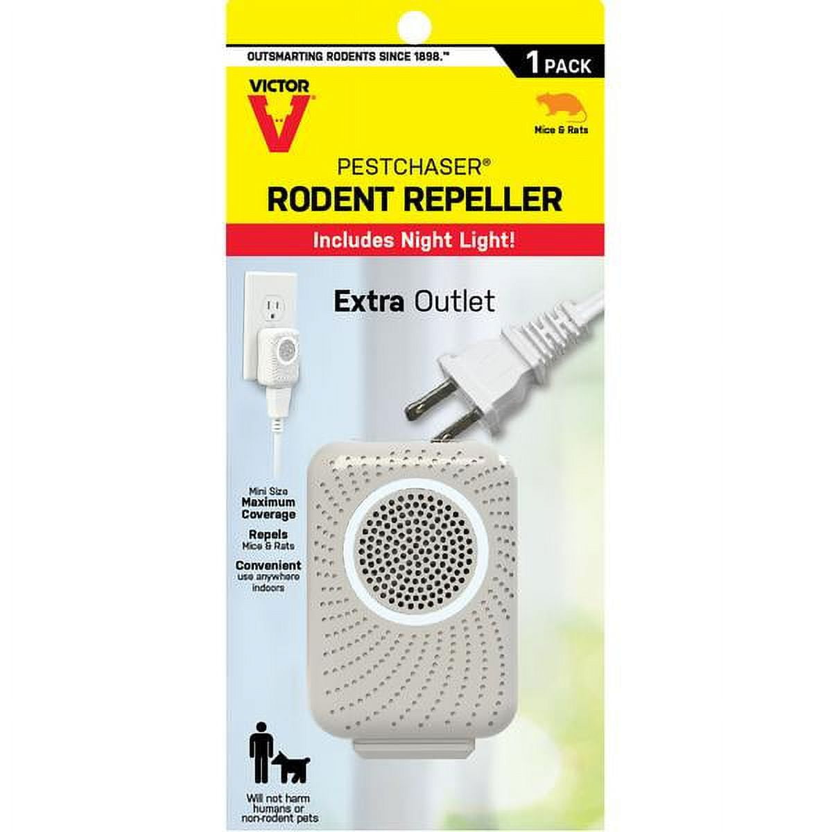 Victor PestChaser Rodent Repeller with Nightlight and Extra Outlet