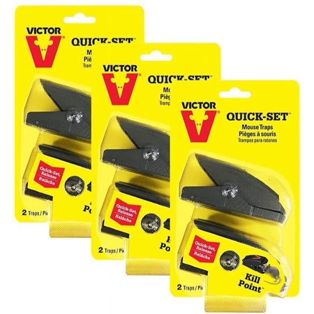 Victor Quick-Set Mouse Trap - 3 Pack 6 Traps M137 - One Touch Set