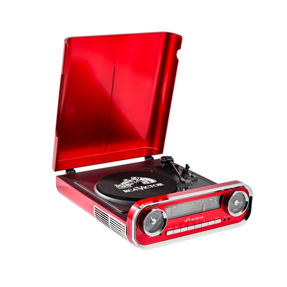Victor RHRP-3000 Woodward 7-in-1 Turntable Music Center with AudioStream, 3-Speed Vinyl Player, Bluetooth 5.1 In/Out, FM Radio, USB Recording & Playback, Built-in Speakers, RCA Out