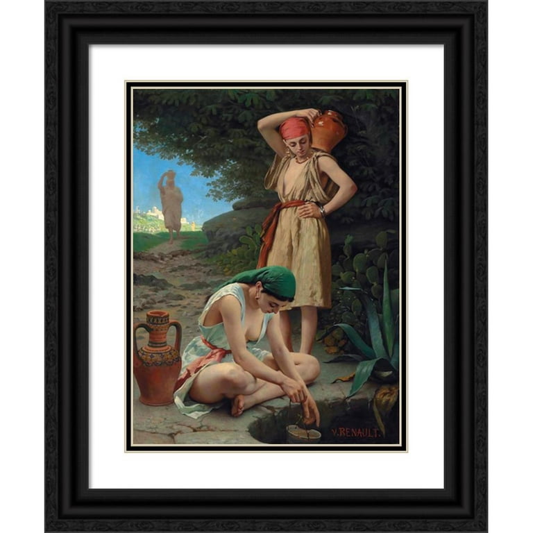 Victor Renault des Graviers 19x24 Black Ornate Framed Double Matted Museum  Art Print Titled: The Waterbearers 