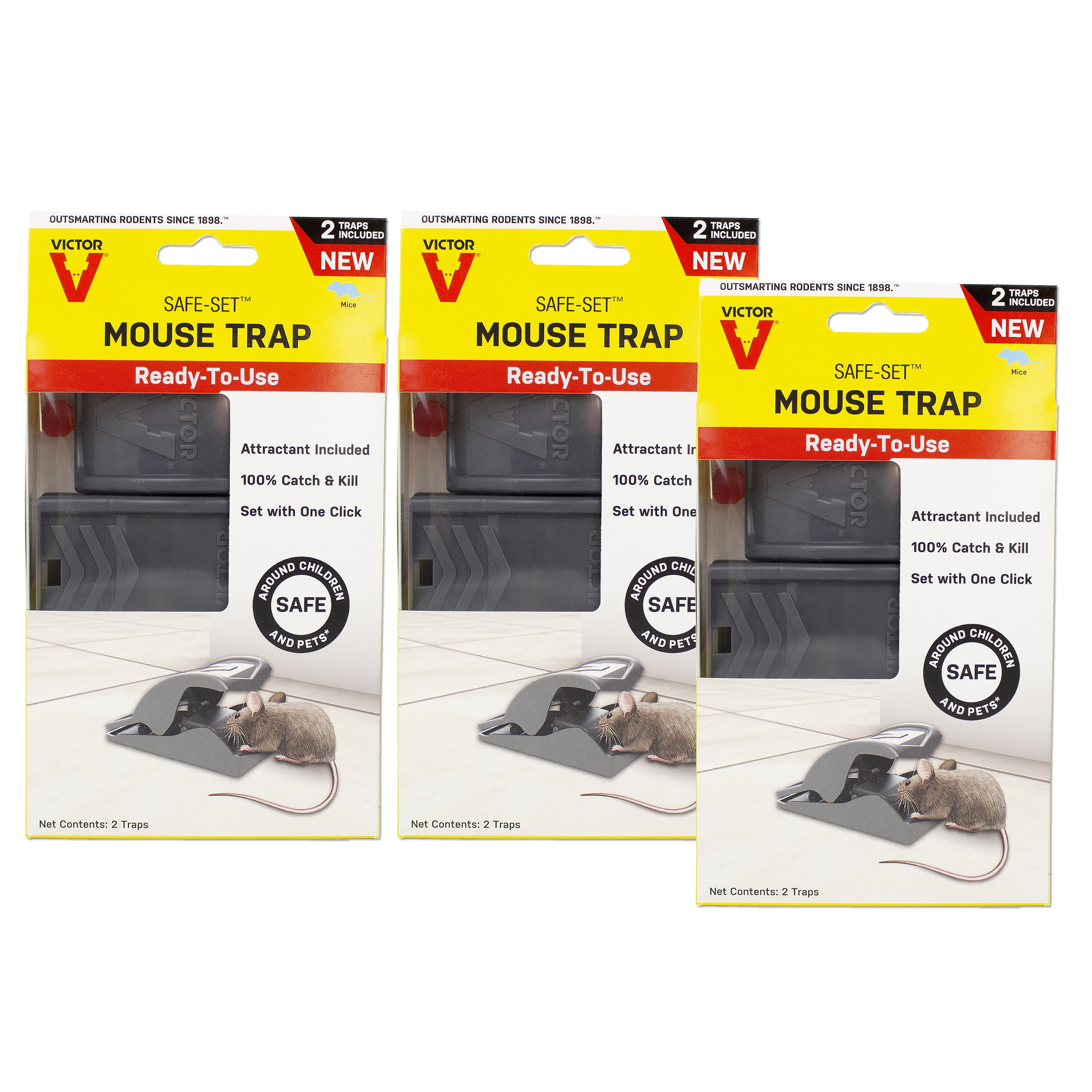  Victor M070 Easy and Safe-Set Power Kill Mouse Trap Quick and  Clean Rodent Disposal - 12 Reusable Mouse Traps : Everything Else
