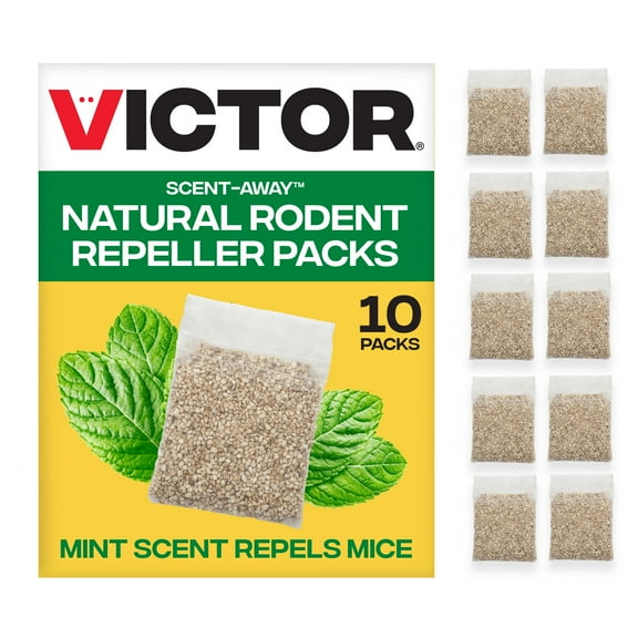 Victor Scent-Away Natural Rodent Repeller Packs for Mice and Rats, 10 pack