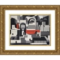 thumbnail image 1 of Victor Servranckx 18x14 Gold Ornate Wood Frame and Double Matted Museum Art Print Titled - No. 46 - 1922, The&nbsp;Town (1922), 1 of 4
