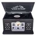 thumbnail image 1 of Victor State 7-in-1 Wood Music Center with 3-Speed Turntable and Dual Bluetooth (Graphite), 1 of 1