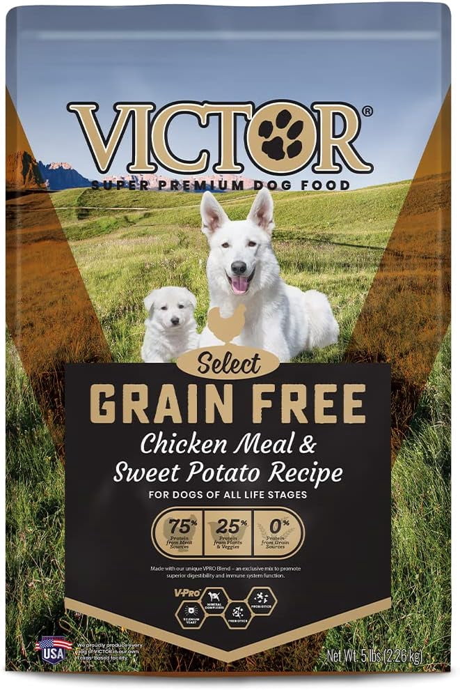 Photo inspiration: Visual Reference: Victor Super Premium Dog Food Grain Free Chicken Meal Sweet