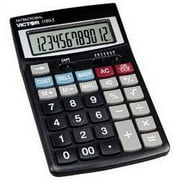 Victor Technologies 12-Digit Adjustable Angle LCD Standard Function Calculator, Black
