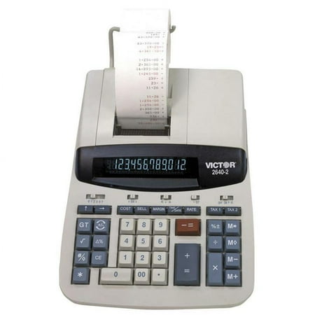 Victor Technologies 12 Digits Electric Printing Calculator, White