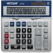 Victor Technology 16 Digit Extra Large Desktop Calculator with Metallic Design 6700