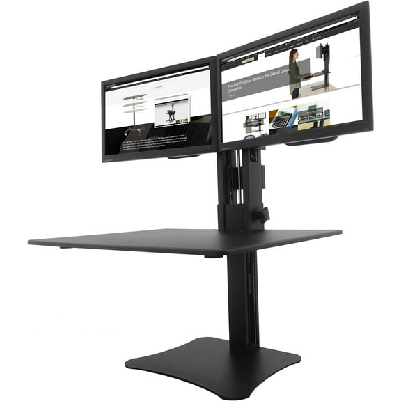 Victor Technology DC350 High Rise Collection Dual Monitor Sit-Stand Desk Converter 28 x 23 x 15.5 Blk