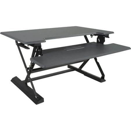 Victor - Adjustable Standing Desk Convertor with Keyboard Tray - Charcoal Gray And Black