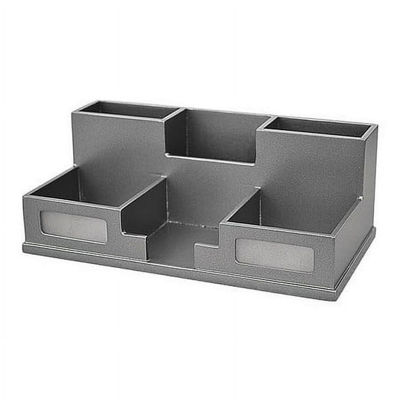 Victor Technology Desk Organizer with Smart Phone Holder, Silver (S9525)