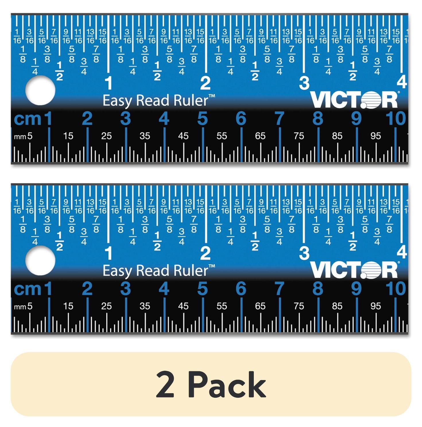 (2 pack) Victor Technology Easy Read Ruler, 12