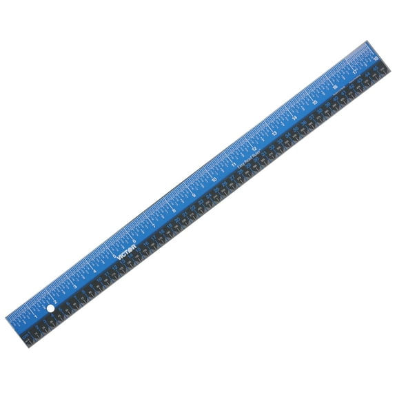 Victor Technology Easy Read Ruler, 18", Blue/Black, Stainless Steel (EZ18SBL)