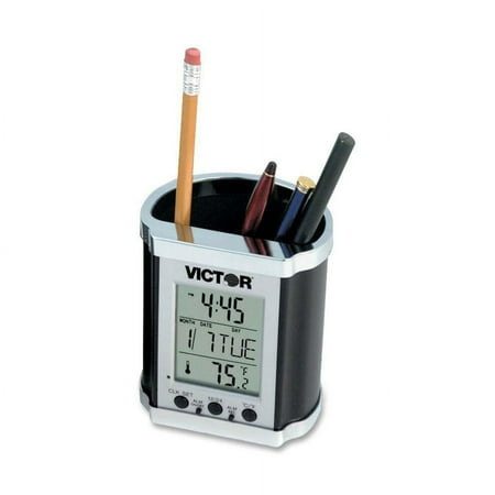 Victor Technology Electronic Pencil Cup, Black and Chrome (PH500)