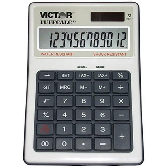 Victor Technology Water & Shock Resistant Calculator W Tax Keys 12 Digit