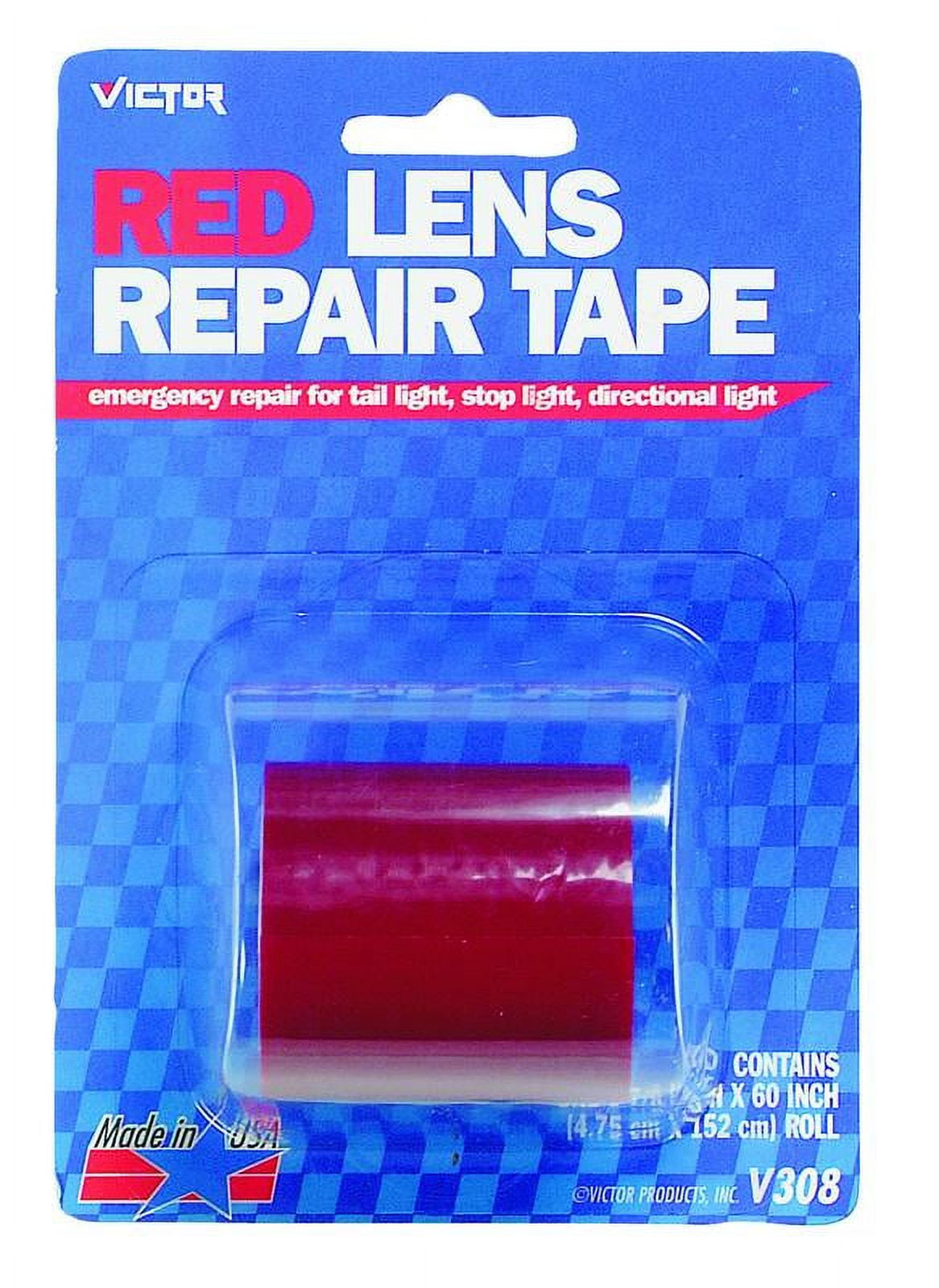 Victor V308 Lens Repair Tape, 17/8 in W x 5 ft L, Red