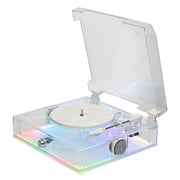 Victor 6-Watt Mystic 3-Speed Belt-Drive Manual All-in-One Turntable with Built-in Speakers, Bluetooth, AudioStream, RGB Lights, 45 RPM Adapter