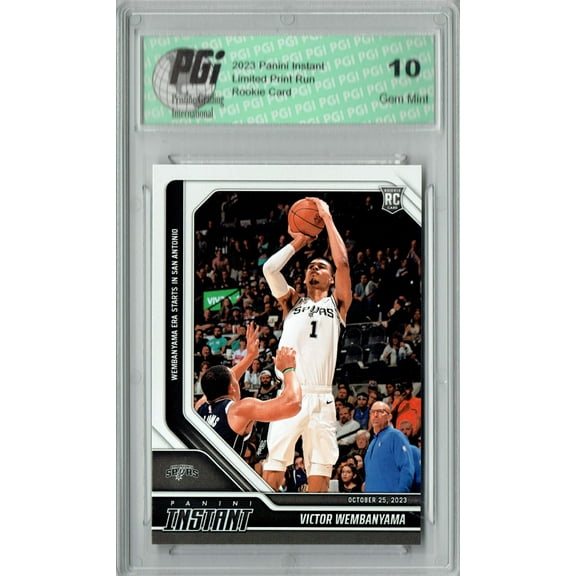Victor Wembanyama 2023 Panini Instant #5 Makes His Pro Debut Rookie Card PGI 10 San Antonio Spurs