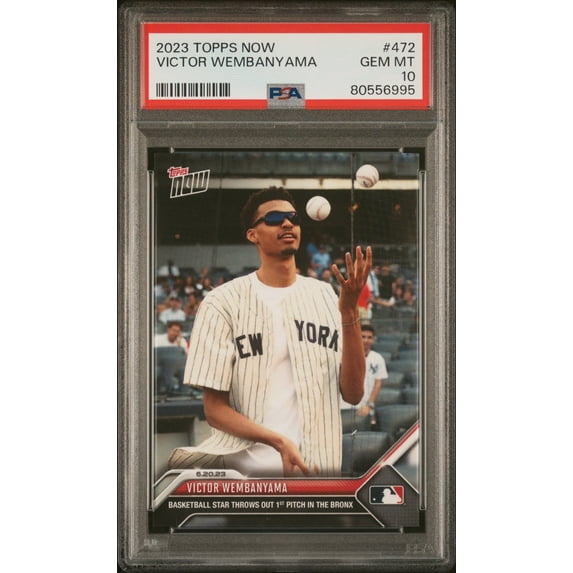 Victor Wembanyama 2023 Topps Now #472 Yankees 1st Pitch Rookie Card PSA 10 Gem