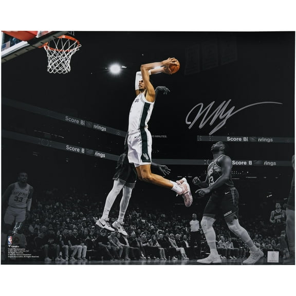 Victor Wembanyama San Antonio Spurs Autographed 16" x 20" Dunk vs. Phoenix Suns Spotlight Photograph - Fanatics Authentic Certified