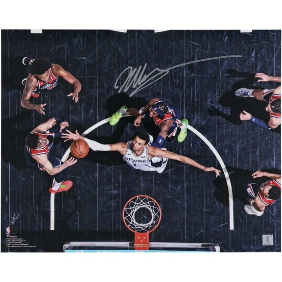 Victor Wembanyama San Antonio Spurs Autographed 16" x 20" Rebound vs. Washington Wizards Photograph - Fanatics Authentic Certified